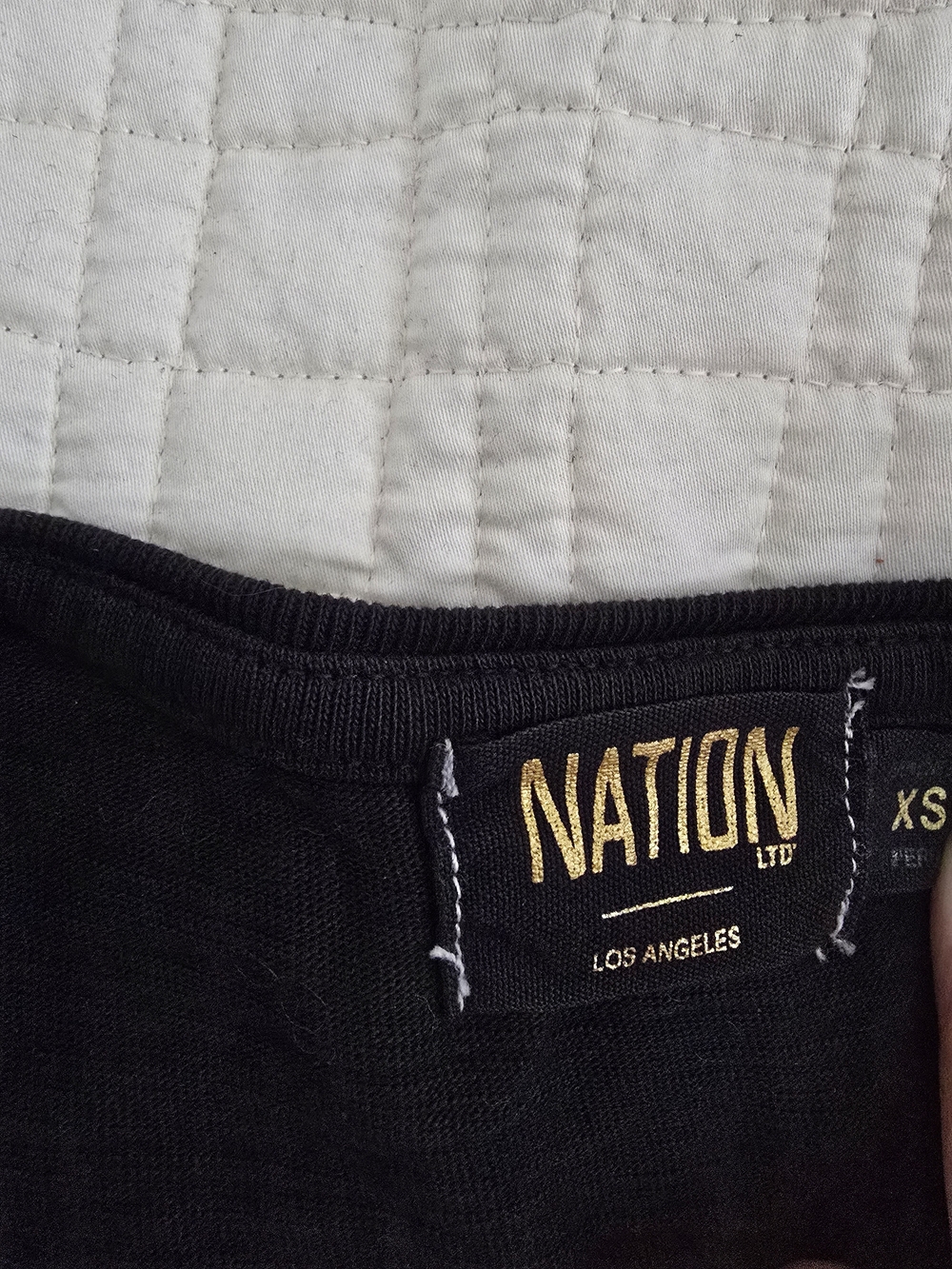 NATION LTD Kimberly Black Mixed Media Tie Puff Sleeve V-Neck Top XS - Picture 4 of 10